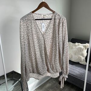 Grey and light pink blouse